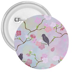 Bird Blossom Seamless Pattern 3  Buttons by Ravend