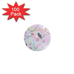 Bird Blossom Seamless Pattern 1  Mini Magnets (100 Pack)  by Ravend