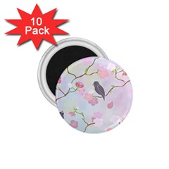 Bird Blossom Seamless Pattern 1.75  Magnets (10 pack) 