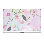 Bird Blossom Seamless Pattern Business Card Holder Front