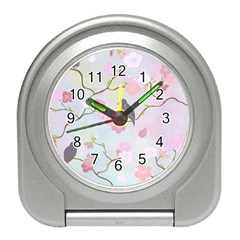 Bird Blossom Seamless Pattern Travel Alarm Clock