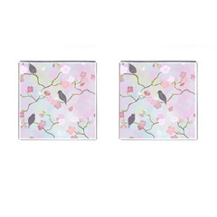 Bird Blossom Seamless Pattern Cufflinks (Square)