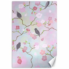 Bird Blossom Seamless Pattern Canvas 24  X 36  by Ravend