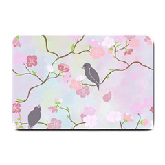 Bird Blossom Seamless Pattern Small Doormat 