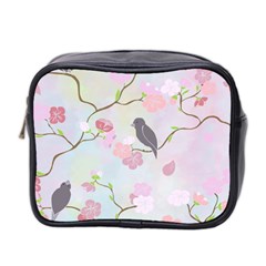 Bird Blossom Seamless Pattern Mini Toiletries Bag (Two Sides)