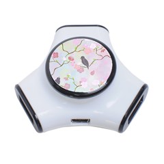 Bird Blossom Seamless Pattern 3-port Usb Hub