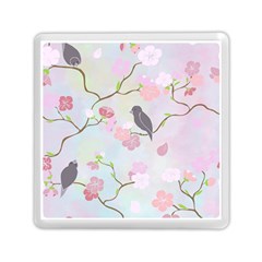 Bird Blossom Seamless Pattern Memory Card Reader (Square)