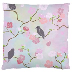 Bird Blossom Seamless Pattern Large Cushion Case (One Side)