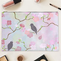 Bird Blossom Seamless Pattern Cosmetic Bag (XXL)