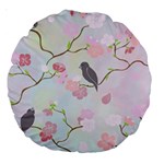 Bird Blossom Seamless Pattern Large 18  Premium Round Cushions Front