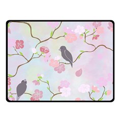 Bird Blossom Seamless Pattern Double Sided Fleece Blanket (Small) 