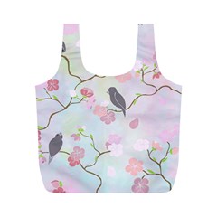 Bird Blossom Seamless Pattern Full Print Recycle Bag (M)