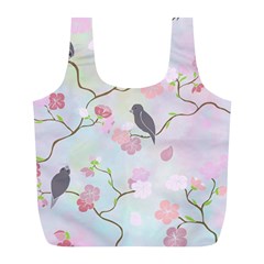 Bird Blossom Seamless Pattern Full Print Recycle Bag (L)