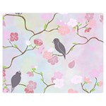 Bird Blossom Seamless Pattern Double Sided Flano Blanket (Medium)  60 x50  Blanket Back