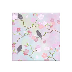 Bird Blossom Seamless Pattern Satin Bandana Scarf 22  x 22 