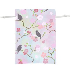 Bird Blossom Seamless Pattern  Lightweight Drawstring Pouch (xl) by Ravend