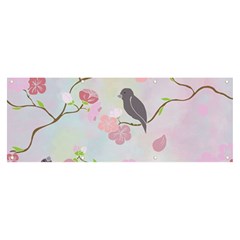 Bird Blossom Seamless Pattern Banner and Sign 8  x 3 