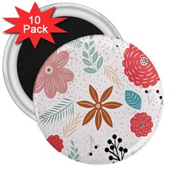 Nature Flora Background Wallpaper 3  Magnets (10 Pack)  by Ravend