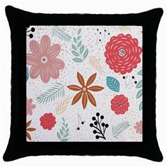 Nature Flora Background Wallpaper Throw Pillow Case (black) by Ravend