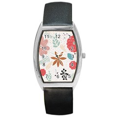 Nature Flora Background Wallpaper Barrel Style Metal Watch by Ravend