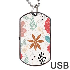 Nature Flora Background Wallpaper Dog Tag Usb Flash (two Sides) by Ravend