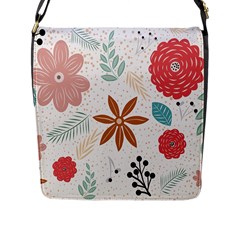 Nature Flora Background Wallpaper Flap Closure Messenger Bag (l) by Ravend