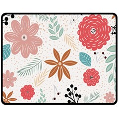 Nature Flora Background Wallpaper Double Sided Fleece Blanket (medium)  by Ravend