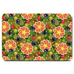 Fruits Star Blueberry Cherry Leaf Large Doormat  by Ravend