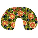 Fruits Star Blueberry Cherry Leaf Travel Neck Pillow Front