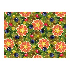 Fruits Star Blueberry Cherry Leaf Double Sided Flano Blanket (mini)  by Ravend