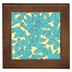 Illustration Sheets Dry Leaves Print Pattern Framed Tile by Ravend