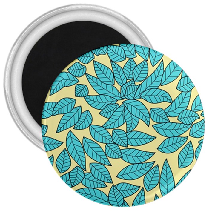 Illustration Sheets Dry Leaves Print Pattern 3  Magnets