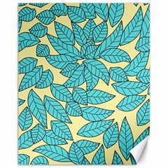 Illustration Sheets Dry Leaves Print Pattern Canvas 11  X 14  by Ravend