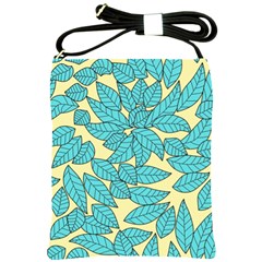 Illustration Sheets Dry Leaves Print Pattern Shoulder Sling Bag by Ravend