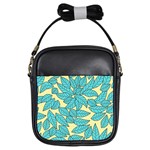 Illustration Sheets Dry Leaves Print Pattern Girls Sling Bag Front