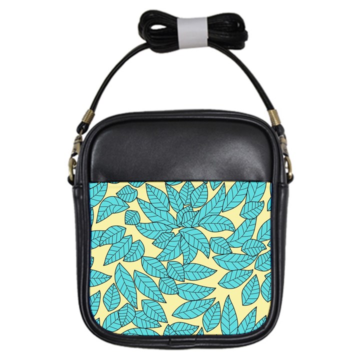 Illustration Sheets Dry Leaves Print Pattern Girls Sling Bag