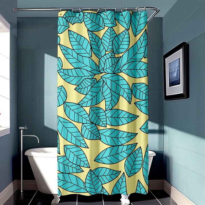 Illustration Sheets Dry Leaves Print Pattern Shower Curtain 36  x 72  (Stall) 