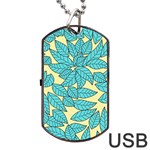 Illustration Sheets Dry Leaves Print Pattern Dog Tag USB Flash (One Side) Front