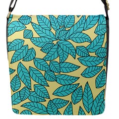 Illustration Sheets Dry Leaves Print Pattern Flap Closure Messenger Bag (s) by Ravend