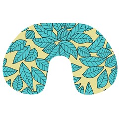 Illustration Sheets Dry Leaves Print Pattern Travel Neck Pillow by Ravend