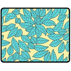 Illustration Sheets Dry Leaves Print Pattern Double Sided Fleece Blanket (medium)  by Ravend