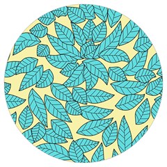 Illustration Sheets Dry Leaves Print Pattern Round Trivet by Ravend