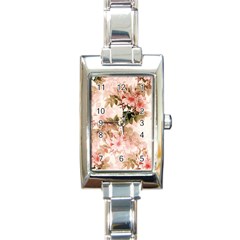 Flower Plant Vintage Retro Rectangle Italian Charm Watch by Ravend