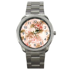 Flower Plant Vintage Retro Sport Metal Watch by Ravend