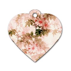 Flower Plant Vintage Retro Dog Tag Heart (two Sides)