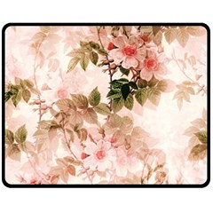 Flower Plant Vintage Retro Fleece Blanket (medium)  by Ravend