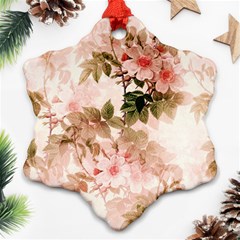 Flower Plant Vintage Retro Snowflake Ornament (two Sides) by Ravend