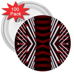 Abstract Pattern 3  Buttons (100 Pack) 