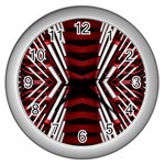 Abstract Pattern Wall Clock (Silver) Front