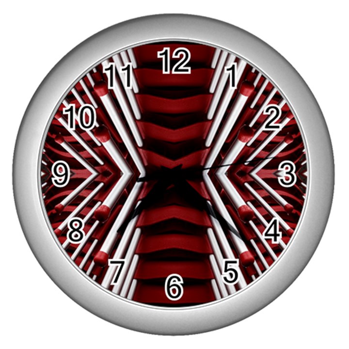 Abstract Pattern Wall Clock (Silver)